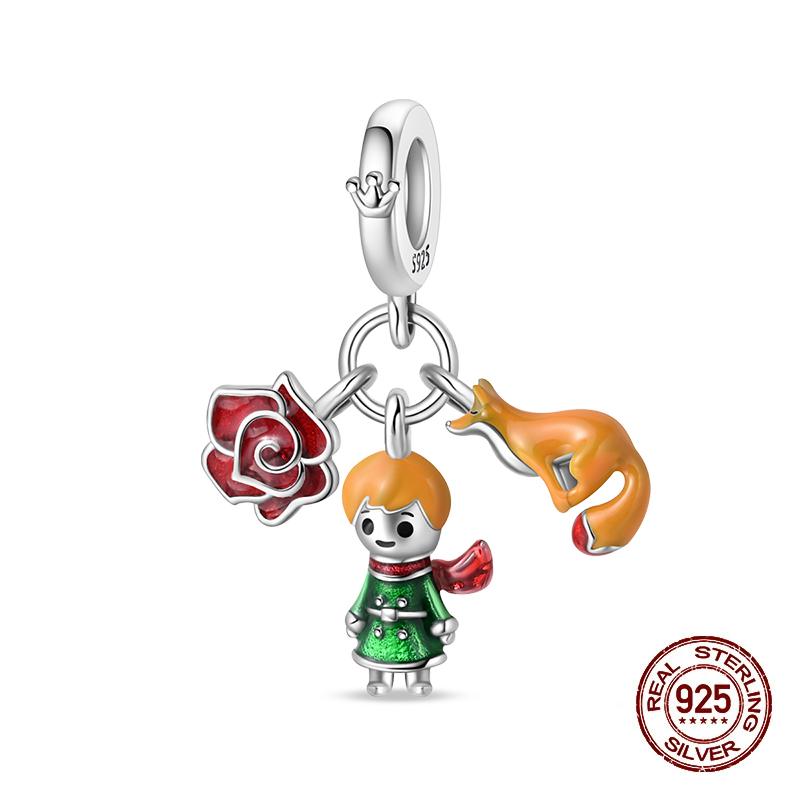 Copperfox Rose Princess Castle Fairy Tale Charms Bead Fit Pandachoriginal Bracelets Diy Jewelry Birthday Gift