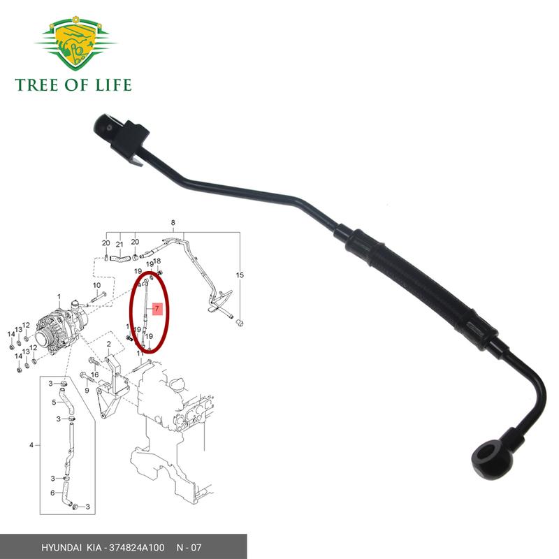 Oil Supply Pipe Hose For Kia Sorento 2002 2003 2004 2005 2006 2007 2008 37482-4A100 374824A100 PIPE & HOSE ASSY-GEN.O/SUPPLY
