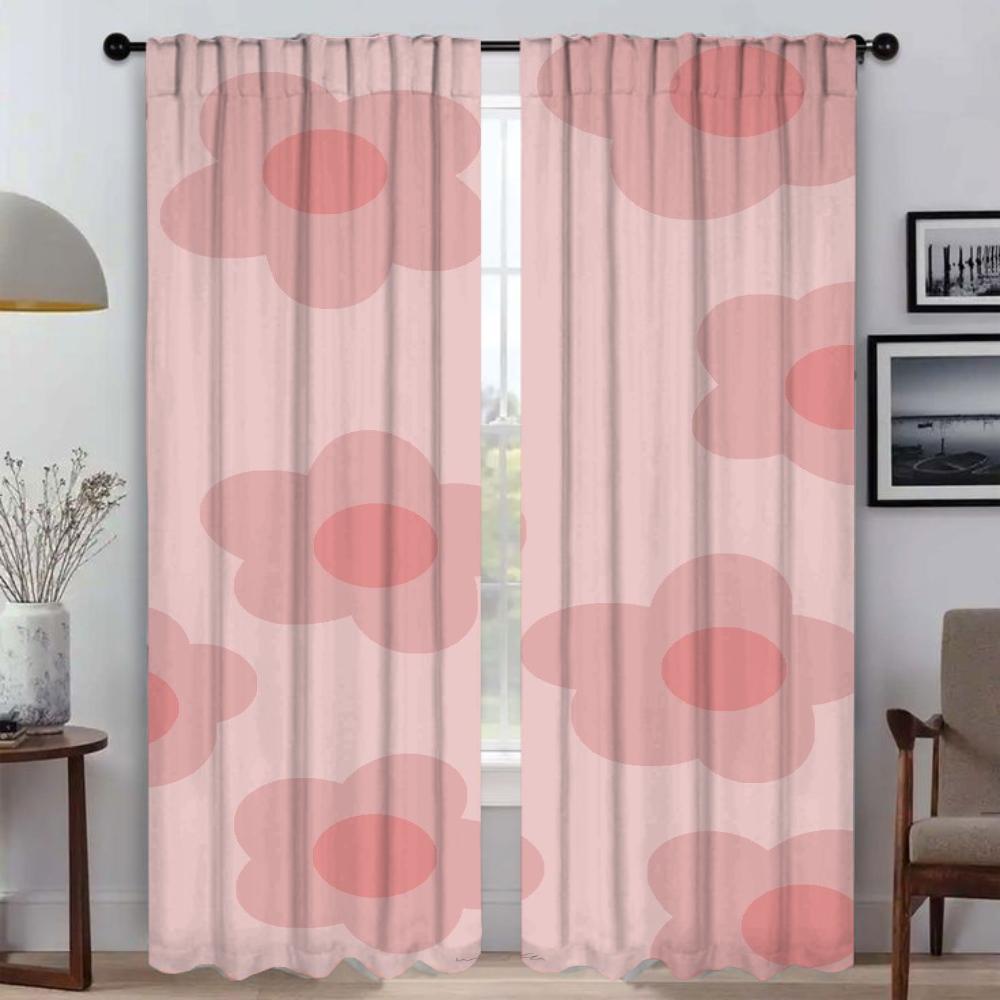 Blackout Curtains 2 Pieces a Lot of Flowers Home Interior Curtains for Living Room Curtain Halloween Decoration Blinds Shades