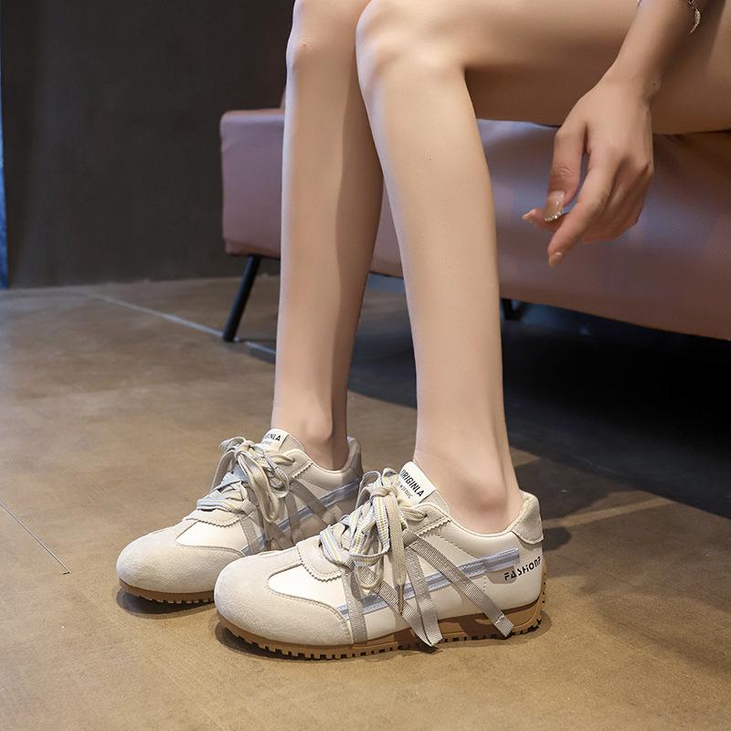 Ballet Wind Super Soft Sole German Training Shoes Women's 2025 Summer New Light and Breathable Casual Color Matching Lace-up Forrest Gump Shoes Board