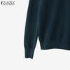 ZANZEA Autumn Spring Women V Neck Long Sleeve Stretch Casual Knitwear Sweater Undershirts