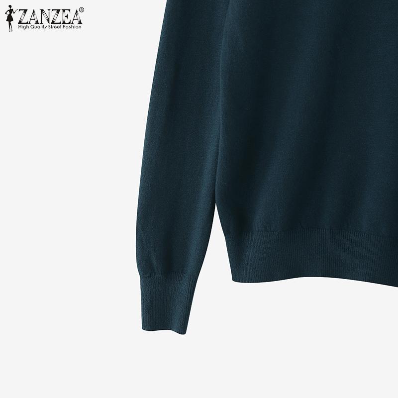 ZANZEA Autumn Spring Women V Neck Long Sleeve Stretch Casual Knitwear Sweater Undershirts
