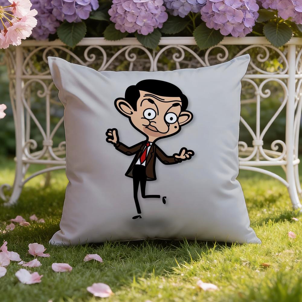 Mr. B-Bean Cartoon Cushion Cover Home & Car Dual-Scene Pillow Cover: Reversible For Premium Comfort
