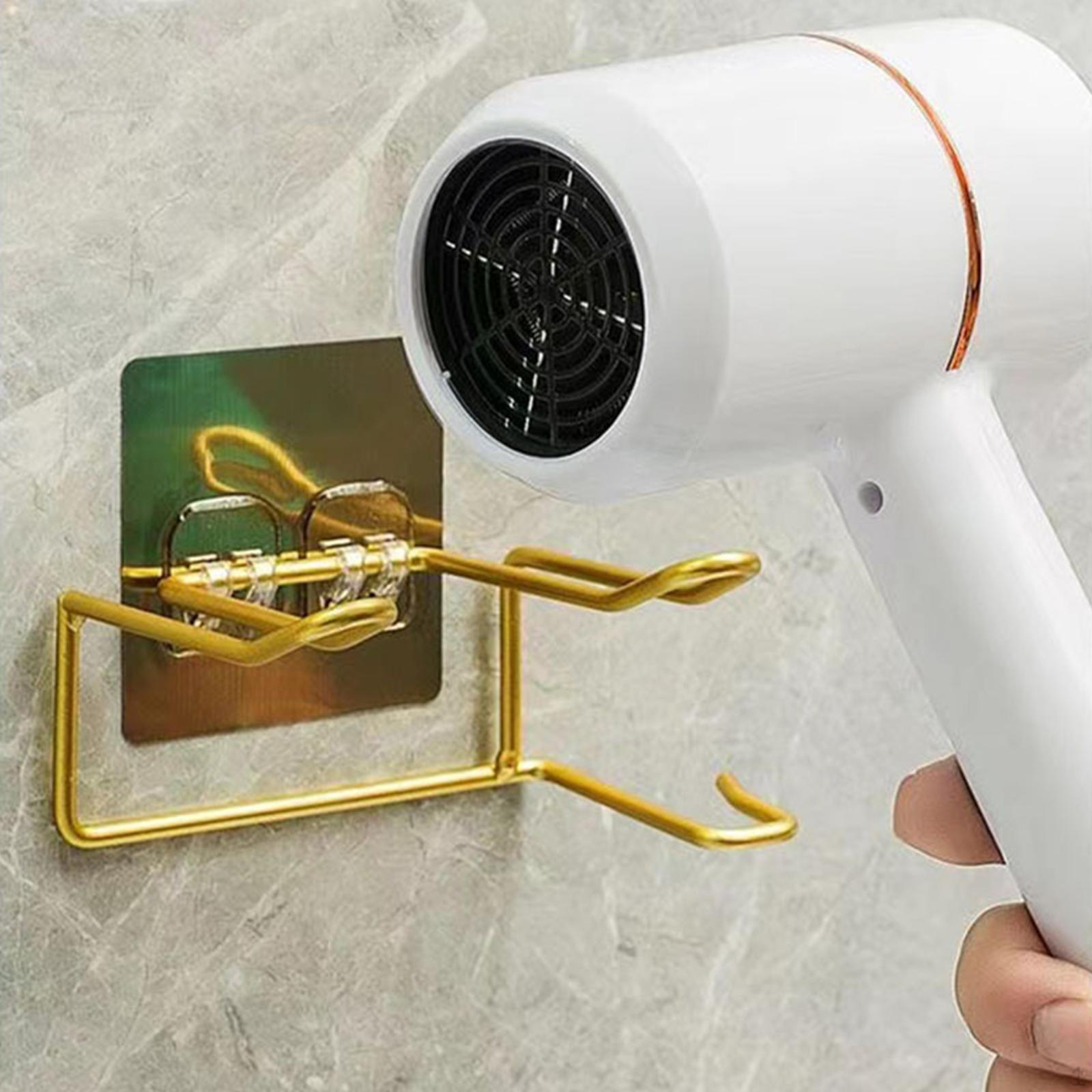 

Фен для ванной комнаты, сушилка для волос, полка для инструментов, органайзер, портативный настенный органайзер золотой