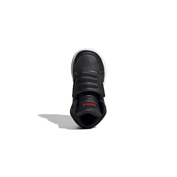 adidas Neo Hoops 2.0 Mid Leather Breathable Mid Top Vintage Basketball Shoes Black White Red Infant And Toddler FY9291