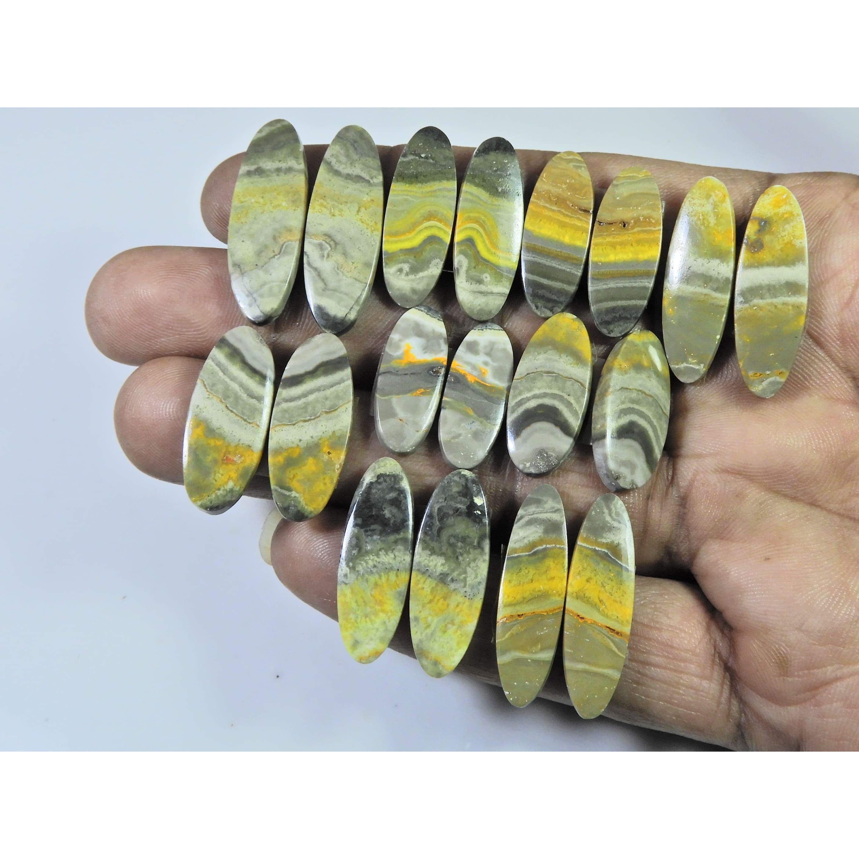 

20-30 MM Natural Bumble Bee Jasper Pair Oval Cabochon Gemstone 09 Pair Lot C-753