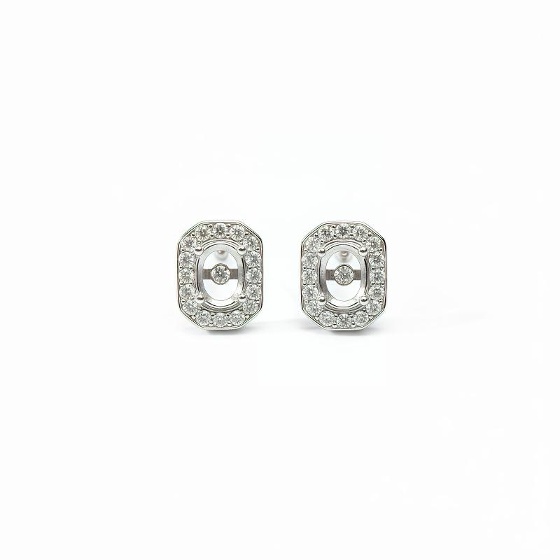 Square Sugar Series Luxury S925 Silver Needle Stud Earrings for Women