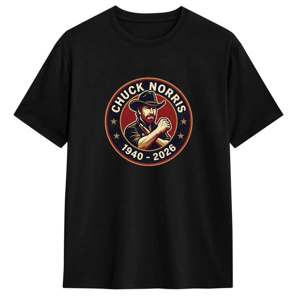 Chuck Norris T Shirt Harajuku T Shirts ShortSleeved Vintage Tshirt Summer Cotton Oversized Top Tees