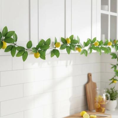 Künstliche Zitronenranken-Girlande Hochzeit Rattan-Ranke 90,55 Zoll 230 cm Künstliche Ranke Seidenkonstruktion Flexible Stiele