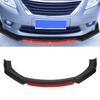 Front Bumper Lip Spoiler Splitter Kit   Aerodynamic Accessory for Car Modification(Glossy Black Red )