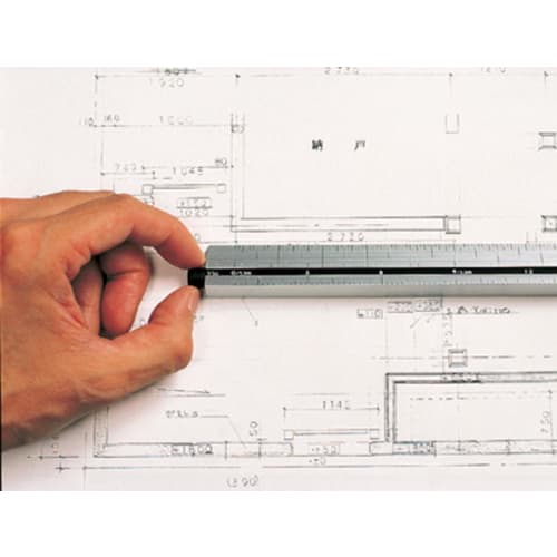 Shinwa Sokutei Triangular Rotating Scale with Shaku Equivalent Graduations, 15cm, 74979