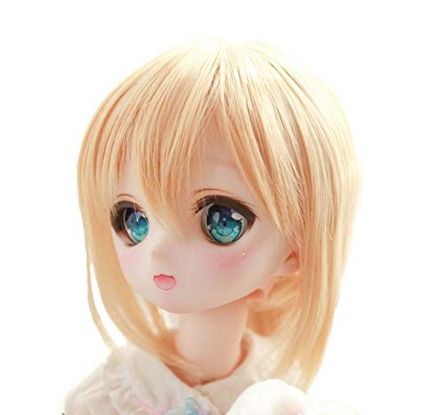 YR EARTH Heat-Resistant Doll Wig, 8-9 Inch, Ponytail, 1/3 Scale, BJD, SD, DD, MDD (Gold)