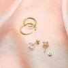 10 Pairs 316L Stainless Steel Earring Set 14K Gold Plated Small Hoop Earrings Flat Back Stud Earrings for Women Men, Gold