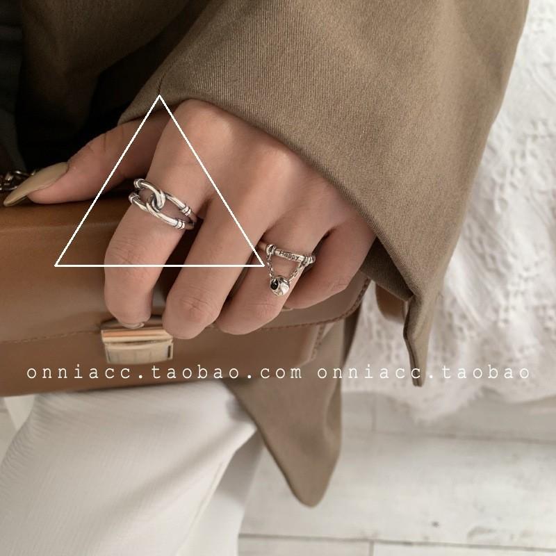 

Элегантное кольцо на палец унисекс из корейского серебра 925 пробы, регулируемое для всех случаев J238