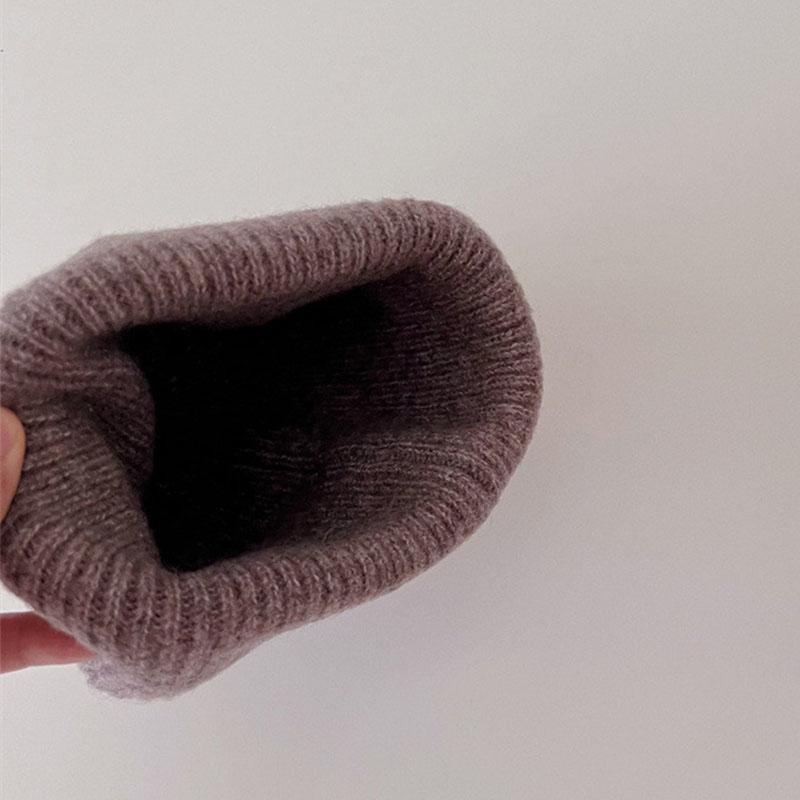 Children Embroidery Heart Winter Beanie Hat Girls Boys Knitted Woolen Warm Cap Versatile Anti Cold Windproof Pullover Bonnet