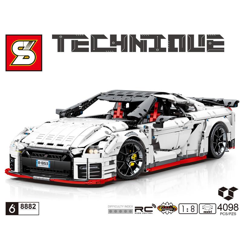 

SZ Mechanical Hurricane 8882-GTR Technology Racing Детская головоломка из кусочков собрать головоломку из мелких строительных блоков