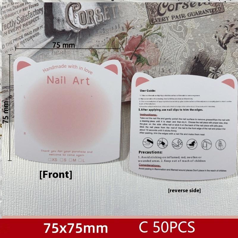 Press On Nail Bottom Cardboard Cards Packaging Bag Square Nail Art Display Photo Props Card False Nail Tips Manicure Tools