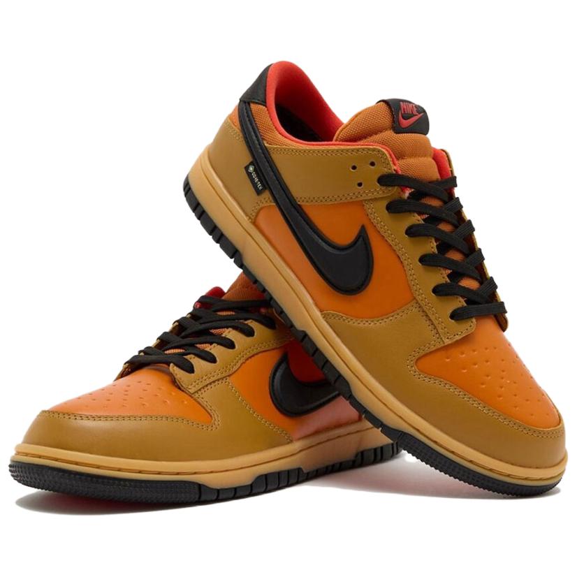 Nike Dunk Low GORE-TEX Wheat Ceramic Unisex Sneakers Orange Black HQ2053-700