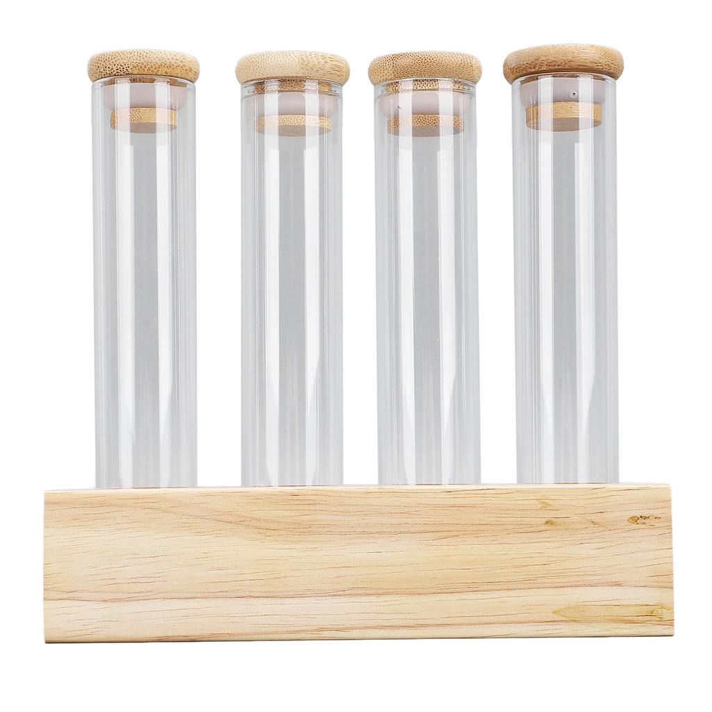 Coffee Bean Jars Canisters Coffee Storage Containers with Solid Wood Base Airtight Lids Single Dose Coffee Bean Storage