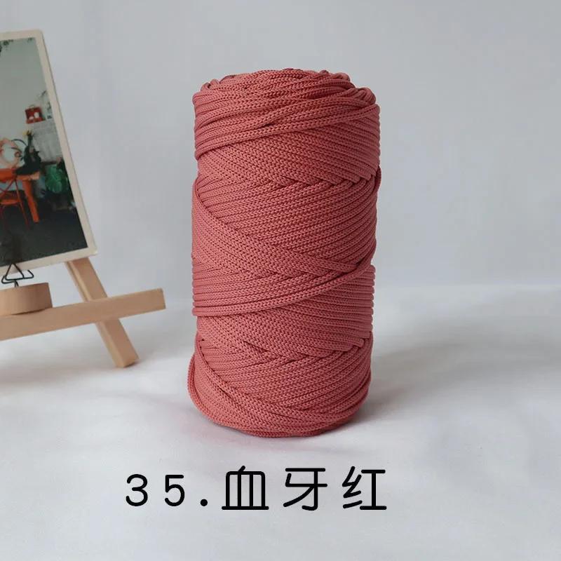 300g/4mm Polyester Nylon Mischgarn Große Rolle Runder Hohlfaden DIY Handgewebtes Wandteppich Dekorationsgarn Häkelstrang