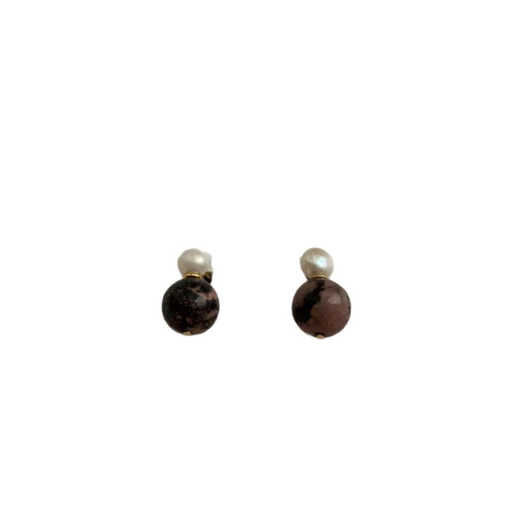 Natürliche Runde Edelstein Ohrstecker - Eleganter, Minimalistischer, Vielseitiger Schmuck