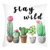 New Pillowcase Green Plant Letter Printing Set Cactus Print Pillowcase Sofa Pillowcase