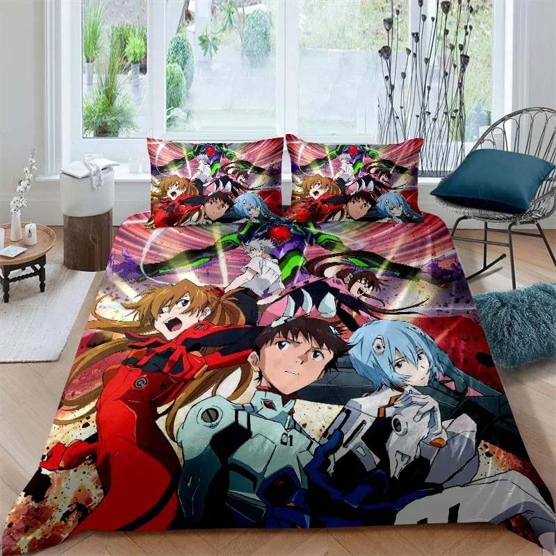 New NEON GENESIS EVANGELION Anime Quilt Covers Bedding Dormitory Sheets 2/3-piece Bedding Set