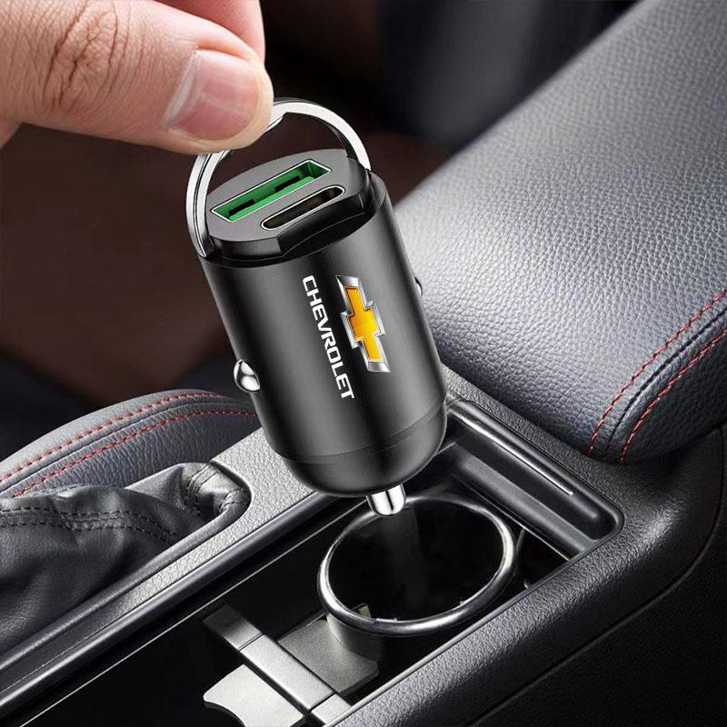 1Pc Mini Car Charger 12-24V Lighter Fast Charging Car USB Type C Charger For Chevrolet Cruze Captiva Lacetti Spark Aveo Orlando Epica Camaro Sail