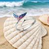 Yan Bai Exquisite Gradient Blue-Purple Mermaid Open Ring - Luxury Enamel Finger Ring