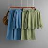 Fashion Set Women's Autumn Winter Polo Collar Half Zipper Casual Knitted Sweater Wide Leg Pants Two Piece Set