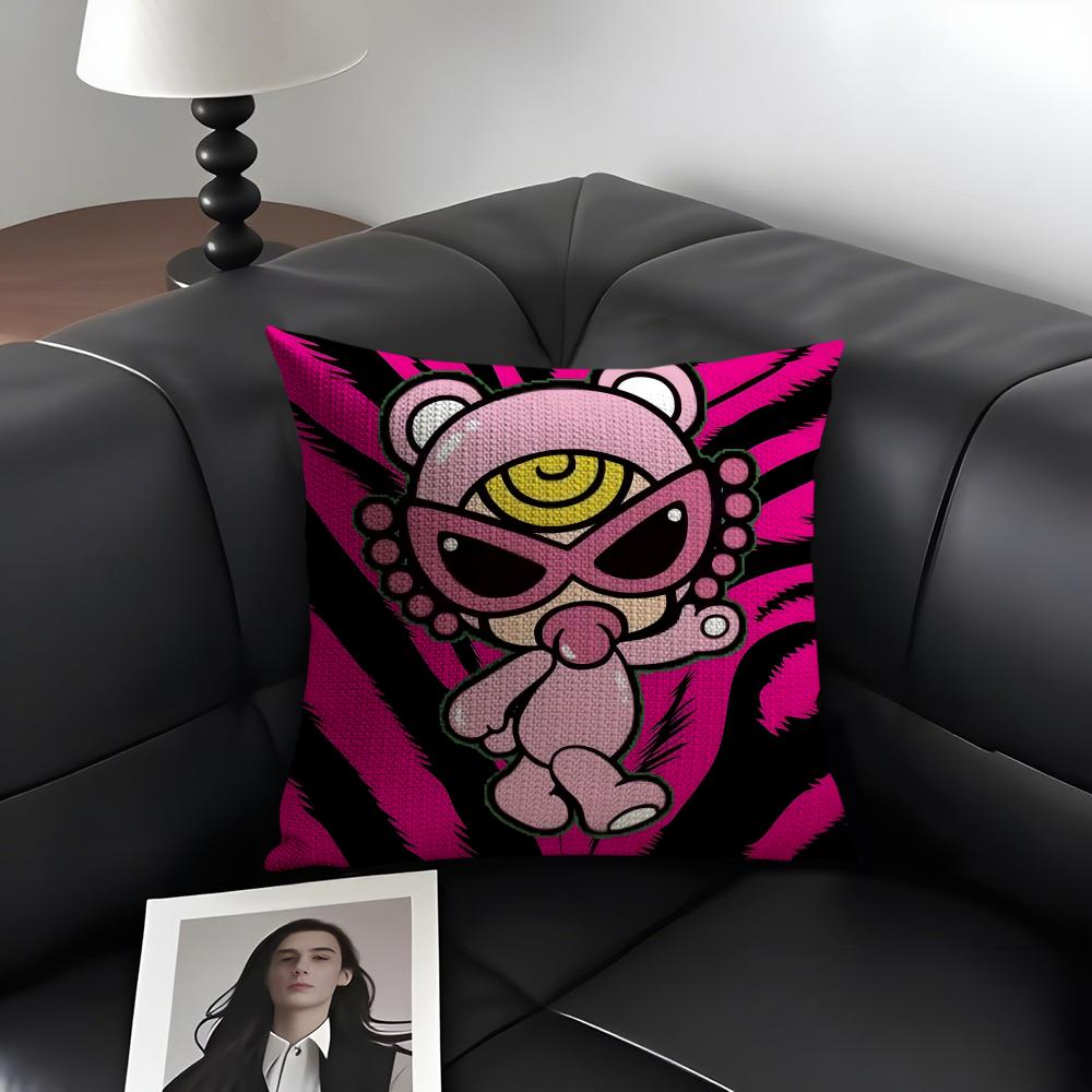 

HHysteric MiniI Fashion Cushion Cover Natural Linen Organic Fabric DoubleSided Printing Sofa Home Decor Gift Pillow Case 30x30cm