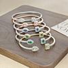 Waterproof Cubic Zirconia Cuff Bracelet Handmade Adjustable Open Bangle  Female Lady Girl