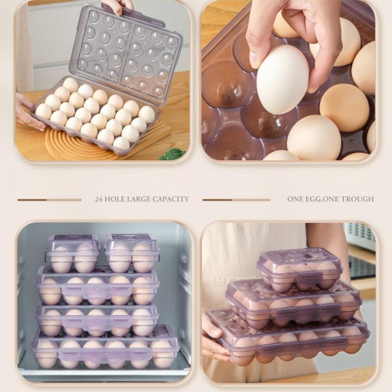 6/15/24 Grid Egg Storage Box with Anti-collision Partition Structure, Capable of Multi-layer Stacking and Pressure Resistance
