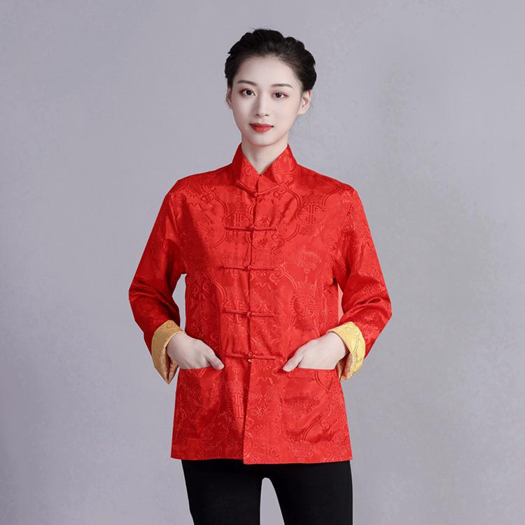 Men's Reversible Tang Suit Top - Retro Chinese Style, Stand Collar, Frog Button, Long Sleeve Outerwear
