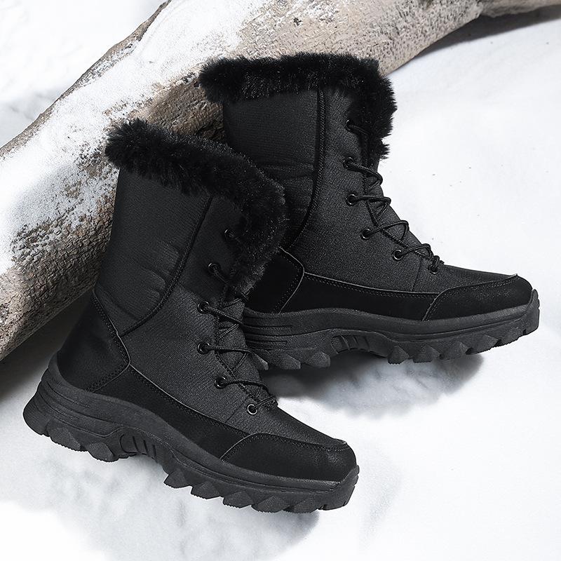 Large Size Snow Boots Women's New Winter Velvet Thickened Cold and Warm Lightweight Women's Outdoor Walking Non-slip Cotton