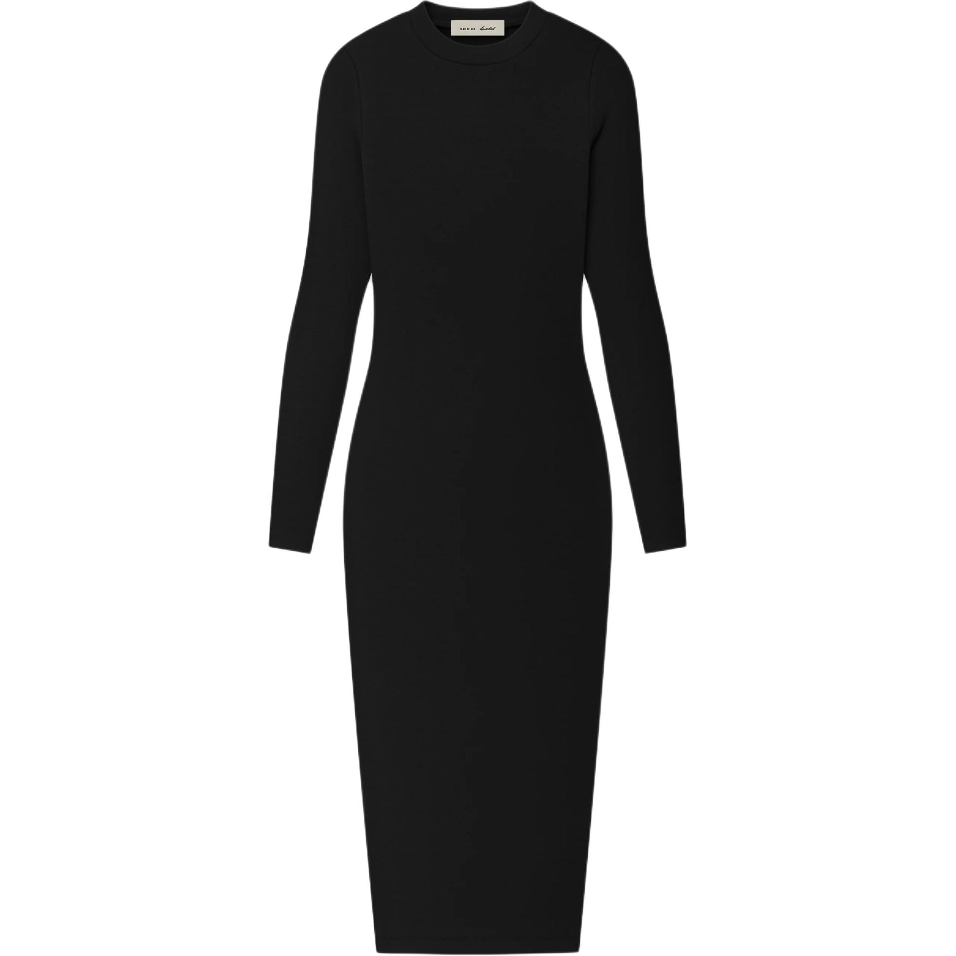 Fear Of God Essentials SS26 Rib Knit Fitted Long Sleeve Dress Women dress 125SP267441FW XS