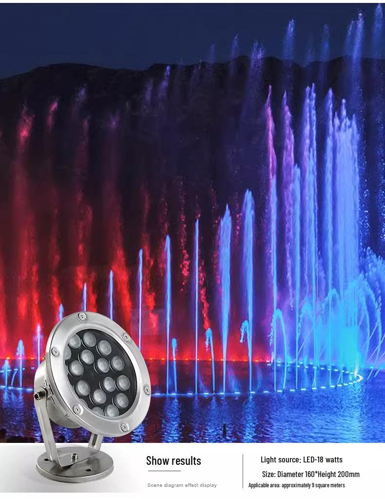 LED Underwater Pool & Pond Light: Colorful Waterproof Spotlight for Swimming Pools, Fountains, and Water Features