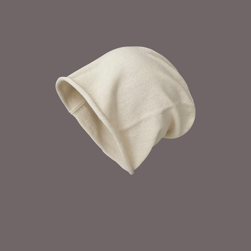 Versatile Hat Style Simple Solid Color Rolled Edge Warm Hatsbeanie Knitted
