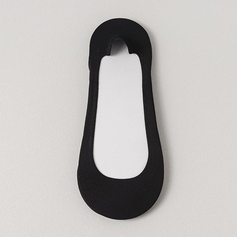 Summer Ultra-thin Breathable Sock Slippers Solid Color Ice Silk Low Cut Boat Socks Silicone Anti-slip Invisible No Show Socks