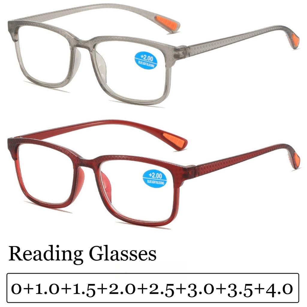 Neutral Classic Square Reading Glasses High-Definition Blue Light Blocking Fashionable Ultra-Light Hyperopia Glasses