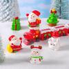 Mini Christmas Figurines Santa Clause Cartoon Snowman Statue Gift Miniature Knick-knacks