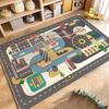Cartoon Car Traffic Crystal Pile Carpet Children's Room Climbing Mat Home Non-Slip and Dirt Resistant Living Room Mat