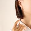 Japanese Autumn/Winter Geometric Heart Earrings: Women's 18K Gold-Plated Titanium Studs
