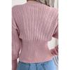 Autumn and Winter V-neck Pullover Sweater Hollow Fashion Elegant Knitted Slim Fit Solid Color Long Sleeve Tops Sexy New Short Top Women's Clothing