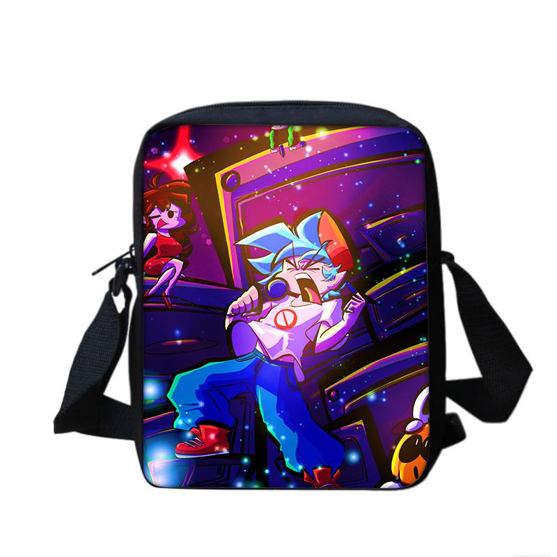 Friday Night Funkin Multifunctional Cartoon Large Capacity Shoulder Bag, the Perfect Gift for Boys and Girls On School Birthdays