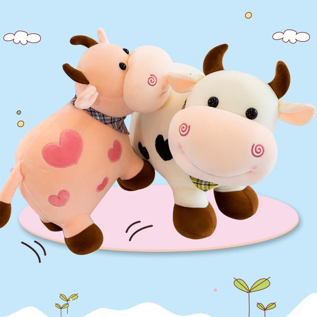 Niedliche Kälber Plüschtiere Superweiche Kuhpuppe Kinder Tierkreis Rinderpuppen Ornamente Geburtstagsgeschenk