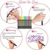 12pcs/8pcs Metal Flash Double Line Contour Pen | Color Flash Marking, Graffiti, DIY Art Craft, Gift Card Coloring, Holiday Gifts