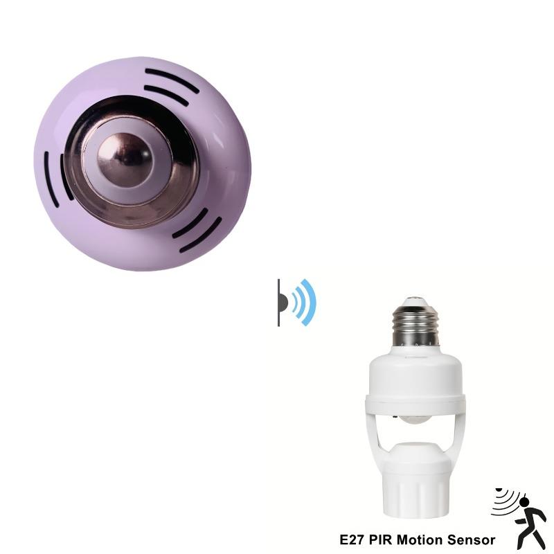 1PC Mechanical Induction Lamp Holder with Adjustable Delay Switch, the Lampshade Is White, the Base Is Sturdy, and the Installation Is Easy