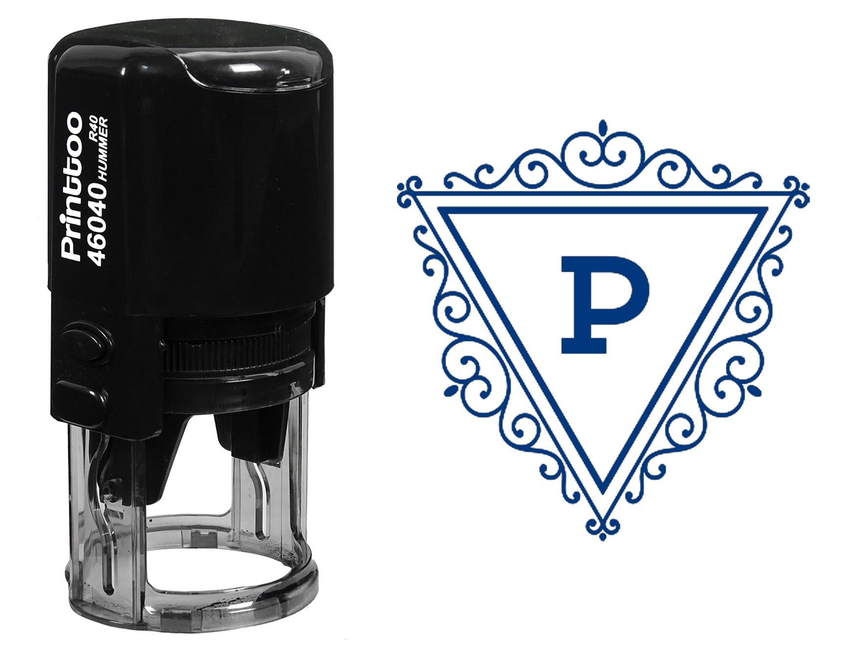 

Printtoo Офісне канцелярське приладдя R-40 Трикутна вихрова рамка Монограма ініціалі P Автоматичне гумове 30 mm Diameter (Approx) синій