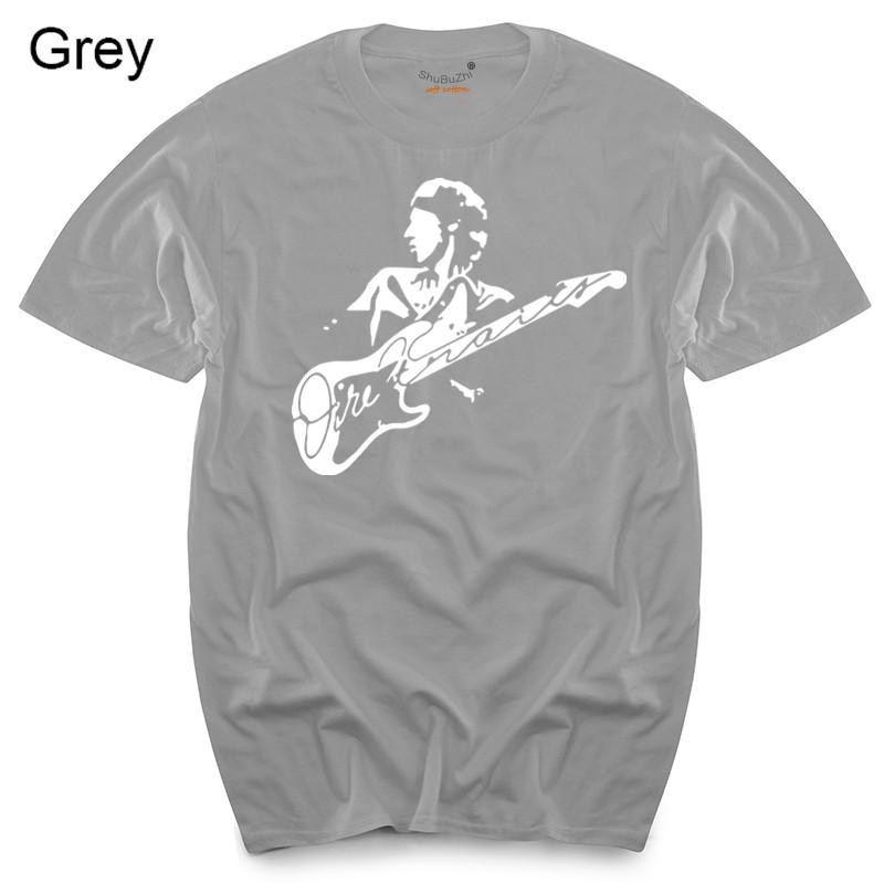 Men Cotton T Shirt Summer Brand Tshirt Camiseta Dire Straits Tallas Music Rock Knopfler TShirt Brand Teeshirt Homme Tops